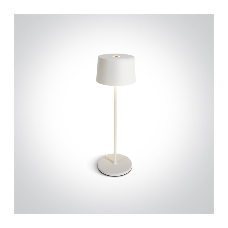 61082A/W biała bezprzewodowa lampa stołowa IP65 3000K 3,3W czas ładowania 6h czas pracy 9h