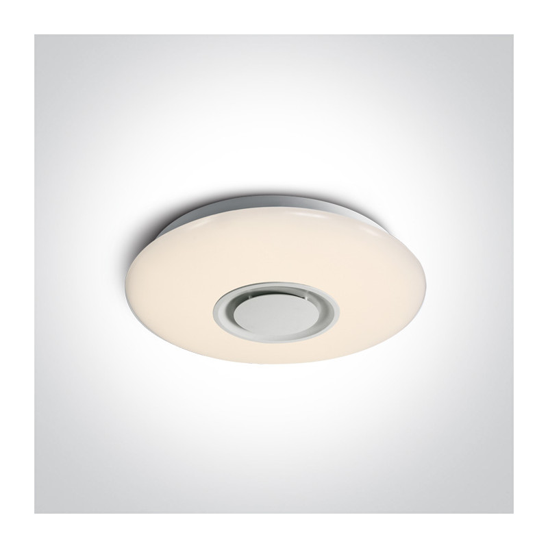62025 biały plafon LED 24W z głośnikiem bluetooth oraz regulacją CCT + RGB 2700K-6500K nieściemnialny zasilacz LED w zestawie