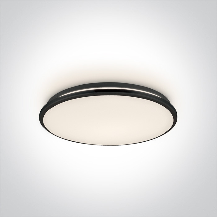 62154/B/W czarny plafon LED 3000K 24W nieściemnialny zasilacz LED w zestawie