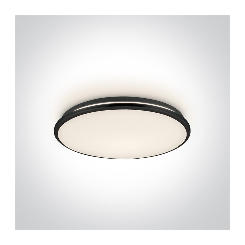 62154/B/W czarny plafon LED 3000K 24W nieściemnialny zasilacz LED w zestawie