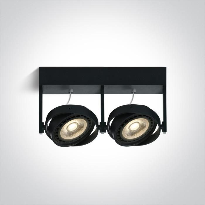 62210B/B czarna oprawa sufitowa z oprawką GU10 R111 2x75W