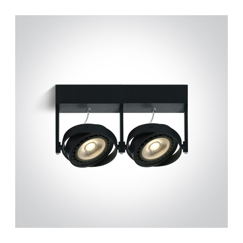 62210B/B czarna oprawa sufitowa z oprawką GU10 R111 2x75W