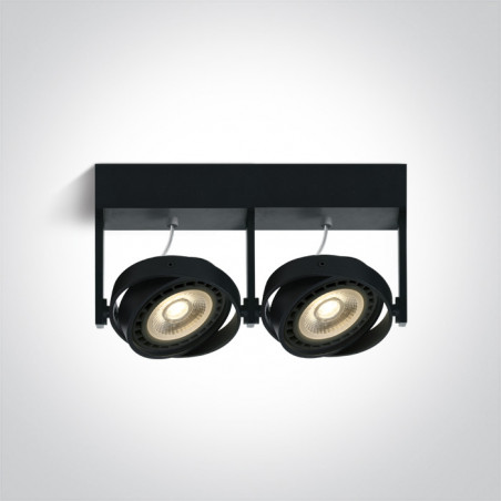 62210B/B czarna oprawa sufitowa z oprawką GU10 R111 2x75W
