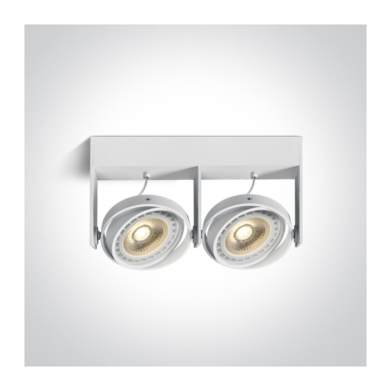 62210B/W biała oprawa sufitowa z oprawką GU10 R111 2x75W