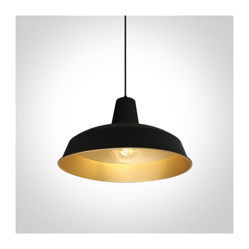 63020/B/BS czarno-mosiężna lampa wisząca E27 20W