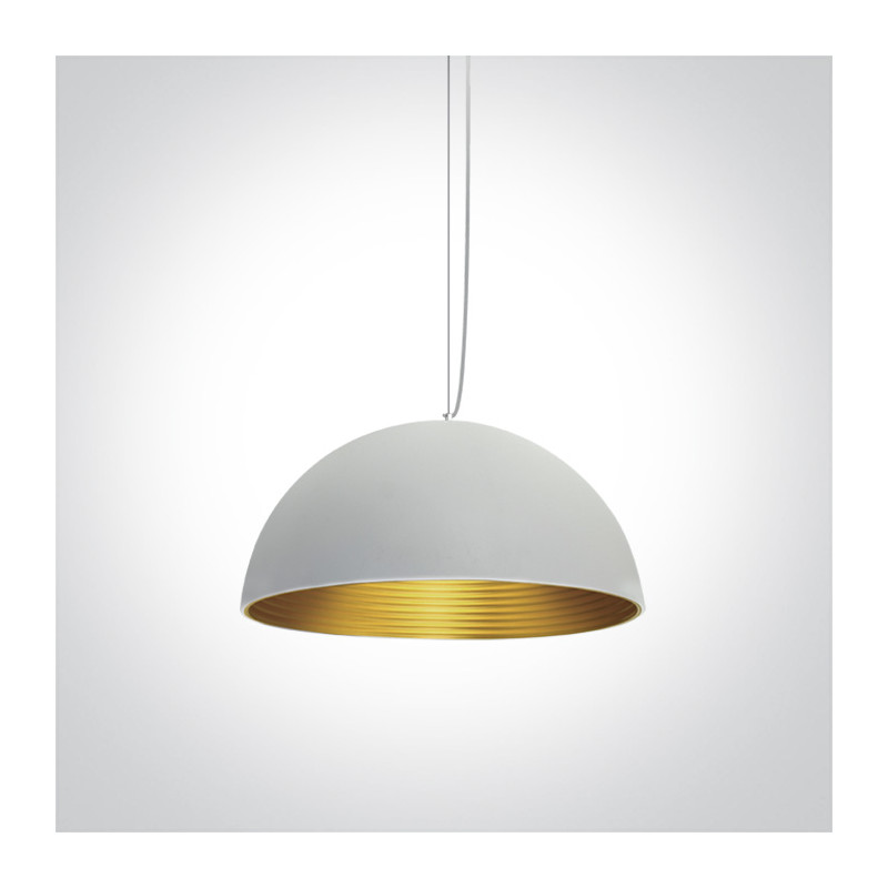 63022/W/BS biało-mosiężna lampa wisząca E27 20W