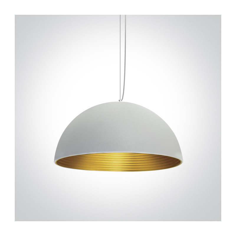 63022A/W/BS biało-mosiężna lampa wisząca E27 20W