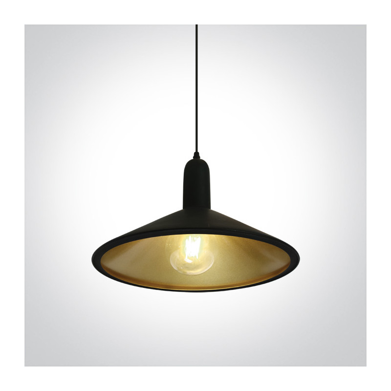 63026/B/BS czarno-mosiężna lampa wisząca E27 12W