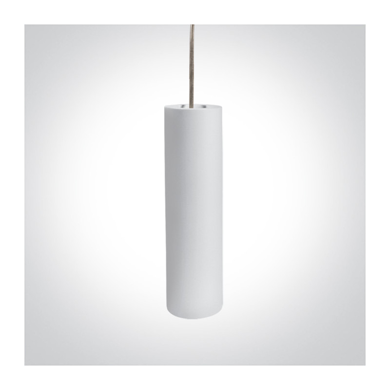 63036 gipsowa lampa wisząca w kolorze białym z oprawką GU10 10W