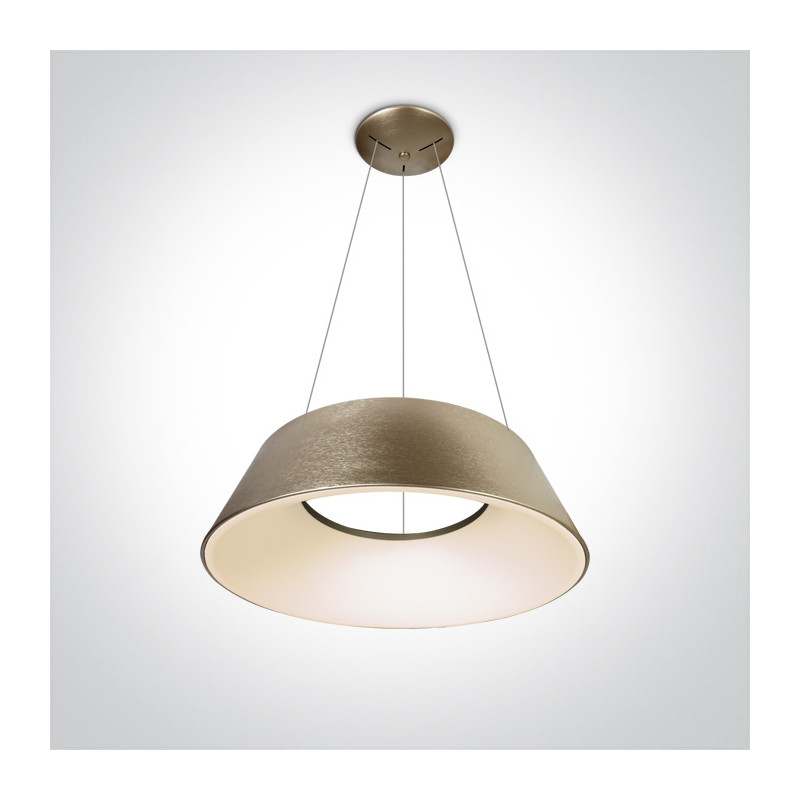 63058/BBS/W lampa wisząca w kolorze mosiądz mat LED 60W 230V 3000K zasilacz 1500mA w zestawie