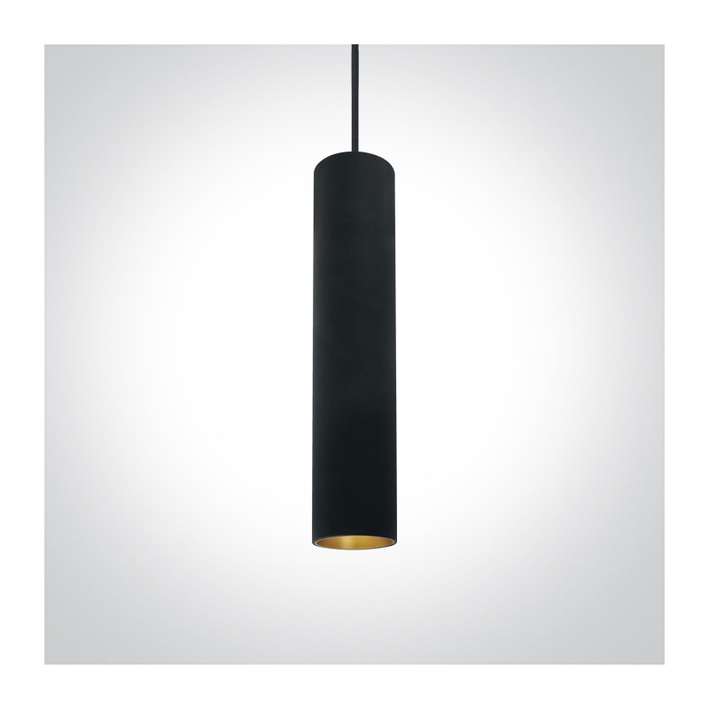 63105L/B czarna oprawa wisząca z mosiężnym odbłyśnikiem