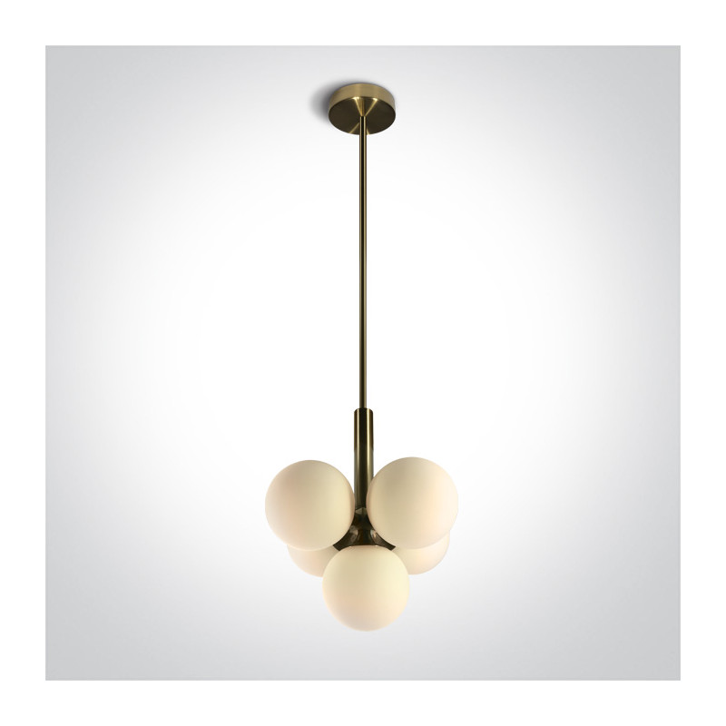 63116A/BBS matowa mosiężna lampa wisząca G9 5x9W 100-240V