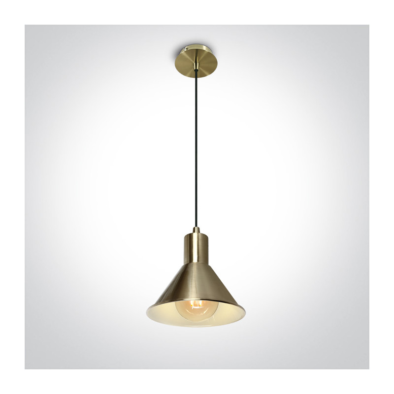 63118/BBS matowa mosiężna lampa wisząca E27 10W 100-240V