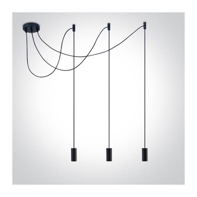 63124B/B czarna lampa wisząca 3xE27 20W