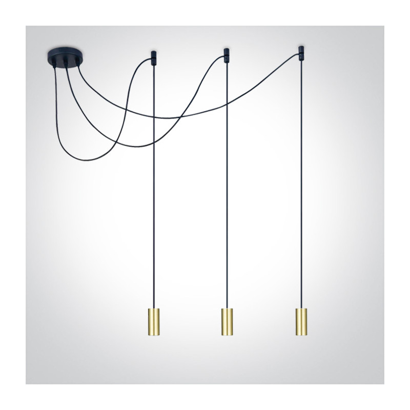 63124B/BBS matowa mosiężna lampa wisząca 3xE27 20W