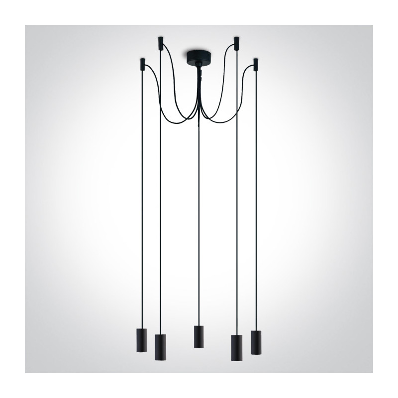 63124C/B czarna oprawa wisząca 5xE27 20W