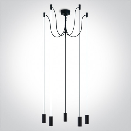 63124C/B czarna oprawa wisząca 5xE27 20W