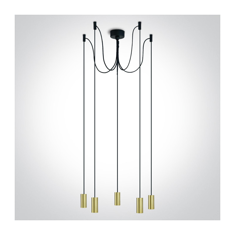 63124C/BBS matowa mosiężna oprawa wisząca 5xE27 20W