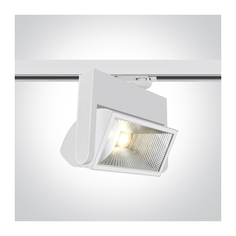 65040T/W/C biały regulowany reflektorek Track Spot COB LED 4000K  40W 230V