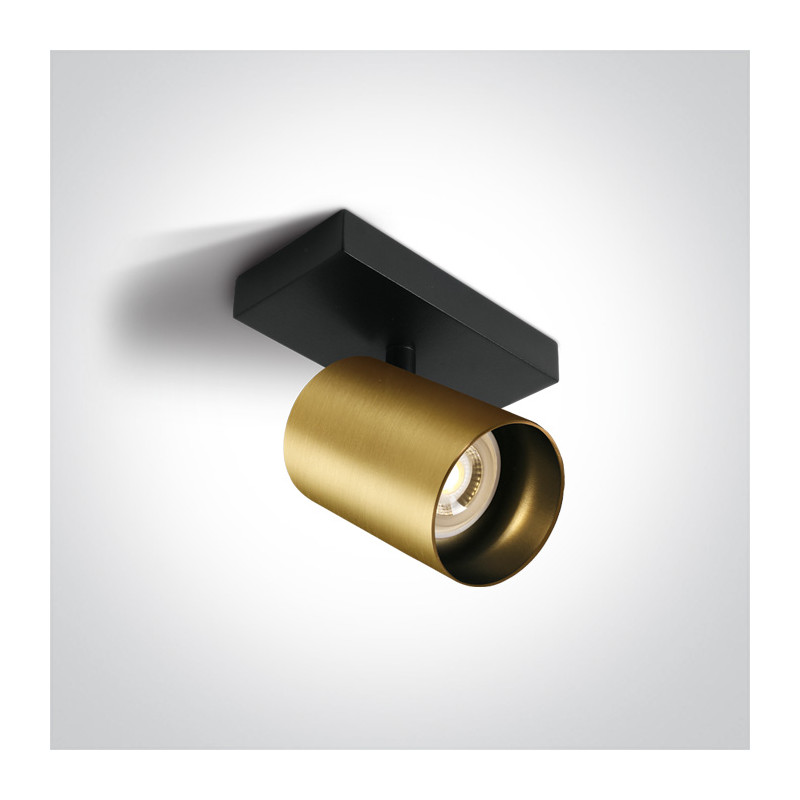 65105N/BBS dekoracyjna ścienna & sufitowa lampa spot MR16 GU10 10W w kolorze matowy mosiądz