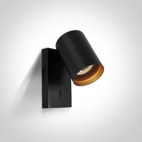 65105NA/B czarna dekoracyjna ścienna lampa spot MR16 GU10 10W