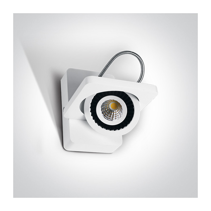 65107/W/W biały regulowany sufitowy downlight COB LED 7W nieściemnialny zasilacz LED w zestawie 