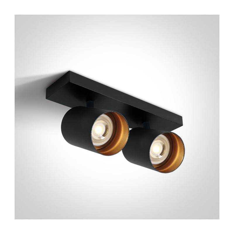 65205N/B czarna dekoracyjna retro ścienna i sufitowa lampa spot MR16 GU10 MR16 2x10W