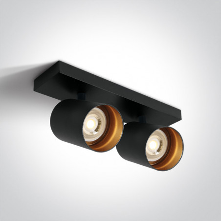 65205N/B czarna dekoracyjna retro ścienna i sufitowa lampa spot MR16 GU10 MR16 2x10W