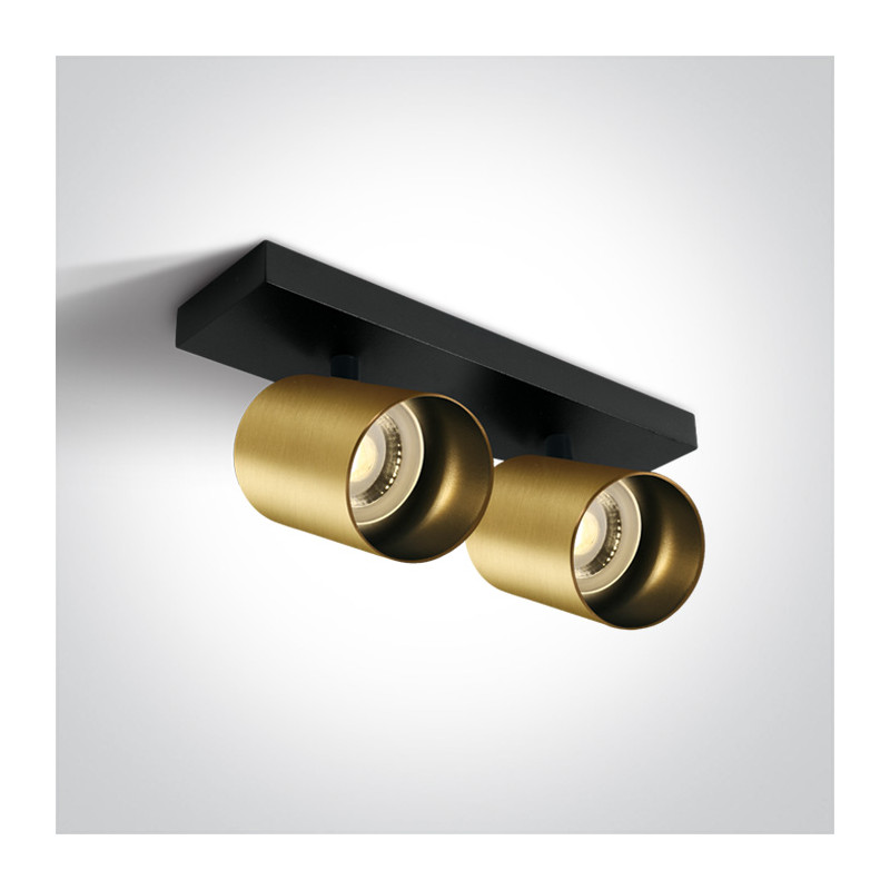 65205N/BBS dekoracyjna retro ścienna i sufitowa lampa spot MR16 GU10 MR16 2x10W w kolorze matowy mosiądz