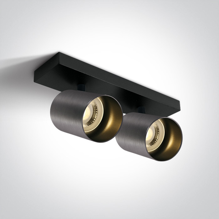 65205N/MG  szara dekoracyjna retro ścienna i sufitowa lampa spot MR16 GU10 MR16 2x10W