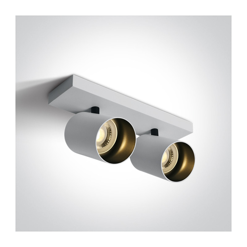 65205N/W biała dekoracyjna retro ścienna i sufitowa lampa spot MR16 GU10 MR16 2x10W