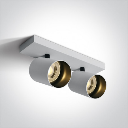 65205N/W biała dekoracyjna retro ścienna i sufitowa lampa spot MR16 GU10 MR16 2x10W