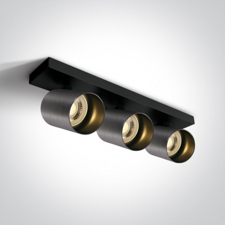 65305N/MG  szara retro dekoracyjna ścienna i sufitowa lampa spot MR16 GU10 3x10W