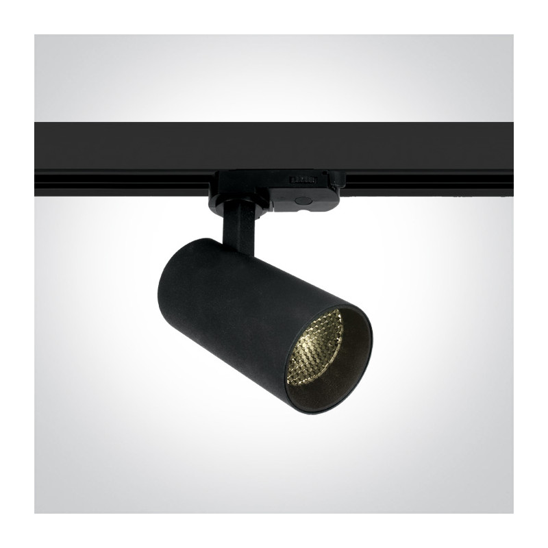 65524T/B/W czarny track spot COB  o strukturze plastra miodu 3000K 12W zasilacz 250mA w zestawie
