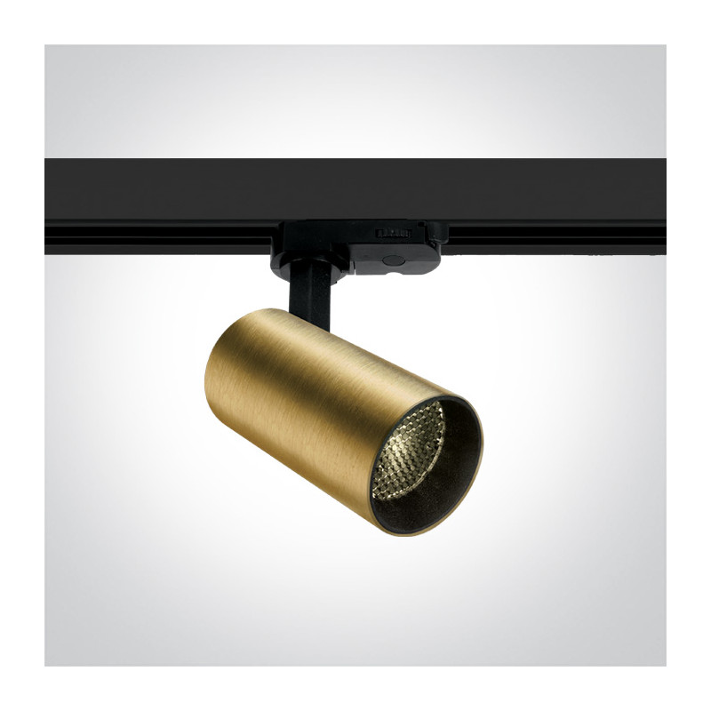 65524T/BBS/W track spot COB  w kolorze matowy mosiądz o strukturze plastra miodu 3000K 12W zasilacz 250mA w zestawie
