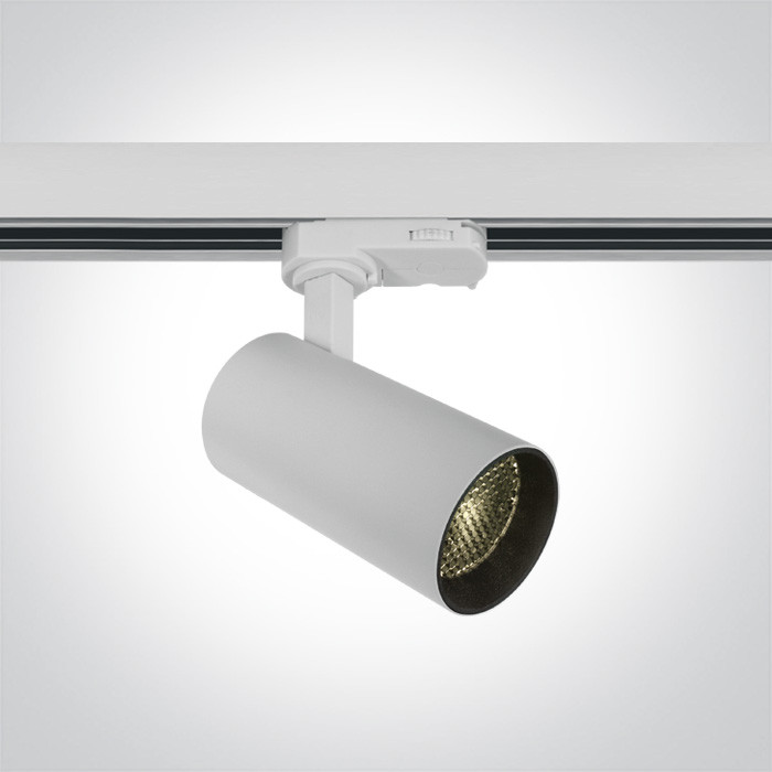 65524T/W/W biały track spot COB o strukturze plastra miodu 3000K 12W zasilacz 250mA w zestawie