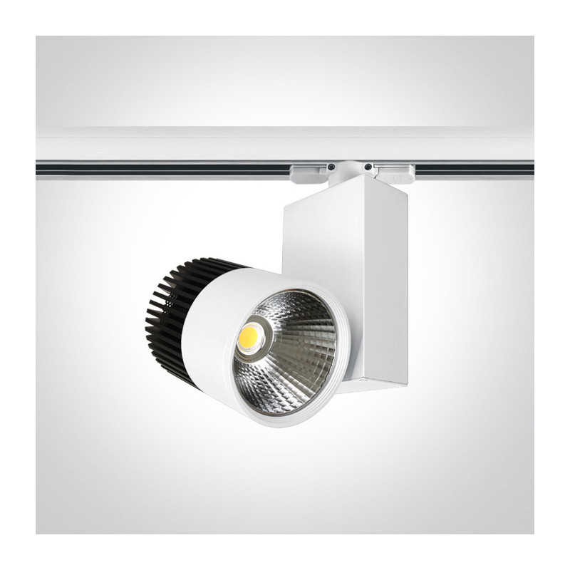 65612T/W/W biały track spot COB LED 3000K 30W elektroniczny zasilacz o wysokiej częstotliwości w zestawie