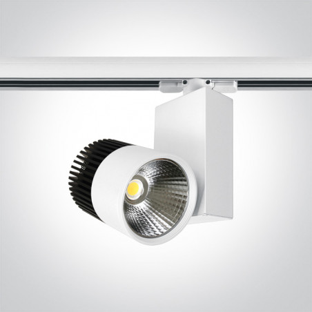 65612T/W/W biały track spot COB LED 3000K 30W elektroniczny zasilacz o wysokiej częstotliwości w zestawie