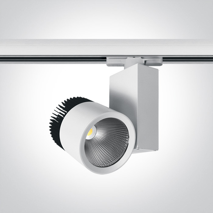 65614T/W/W biały track spot COB LED 3000K 45W elektroniczny zasilacz o wysokiej częstotliwości w zestawie