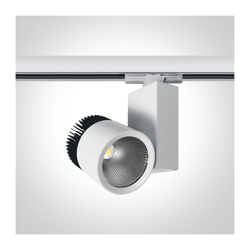 65614T/W/W biały track spot COB LED 3000K 45W elektroniczny zasilacz o wysokiej częstotliwości w zestawie