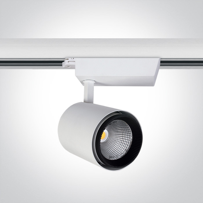 65618T/W/C biały track spot COB LED 4000K 35W elektroniczny zasilacz o wysokiej częstotliwości w zestawie