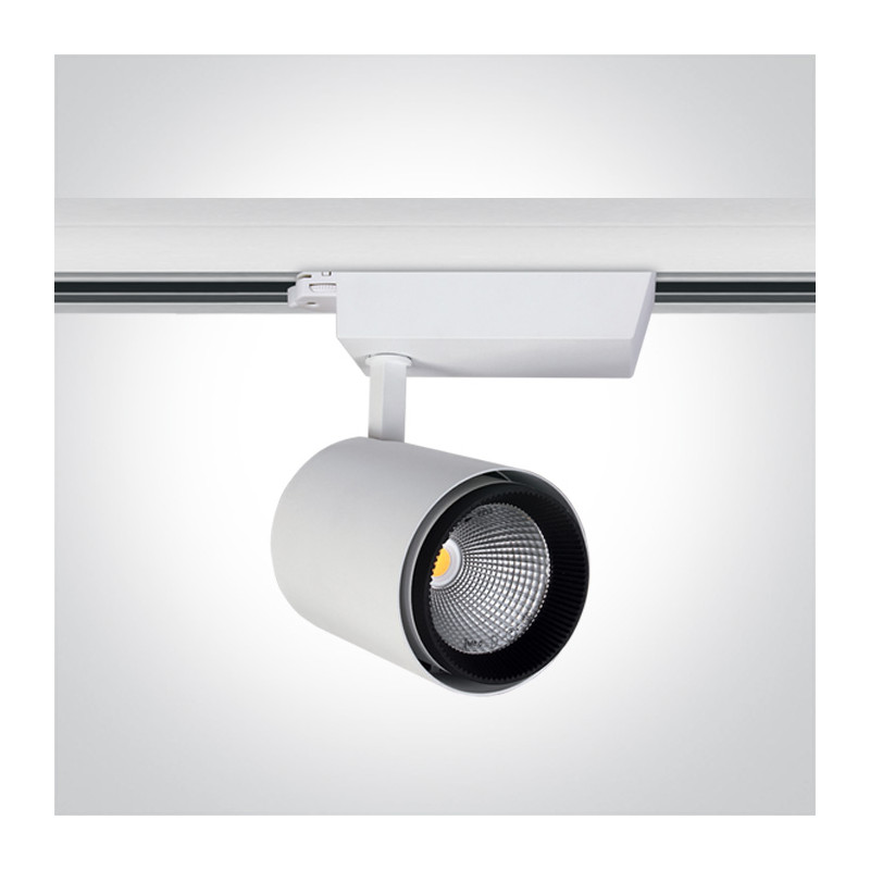 65618T/W/C biały track spot COB LED 4000K 35W elektroniczny zasilacz o wysokiej częstotliwości w zestawie