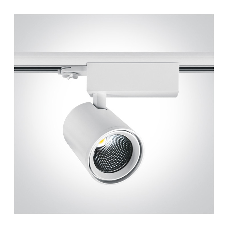 65619T/W/C biały track spot COB LED 4000K 38W elektroniczny zasilacz o wysokiej częstotliwości w zestawie