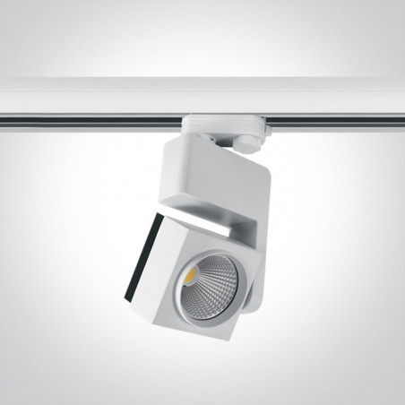 65626T/W/C biały track spot COB LED 4000K 25W elektroniczny zasilacz o wysokiej częstotliwości w zestawie
