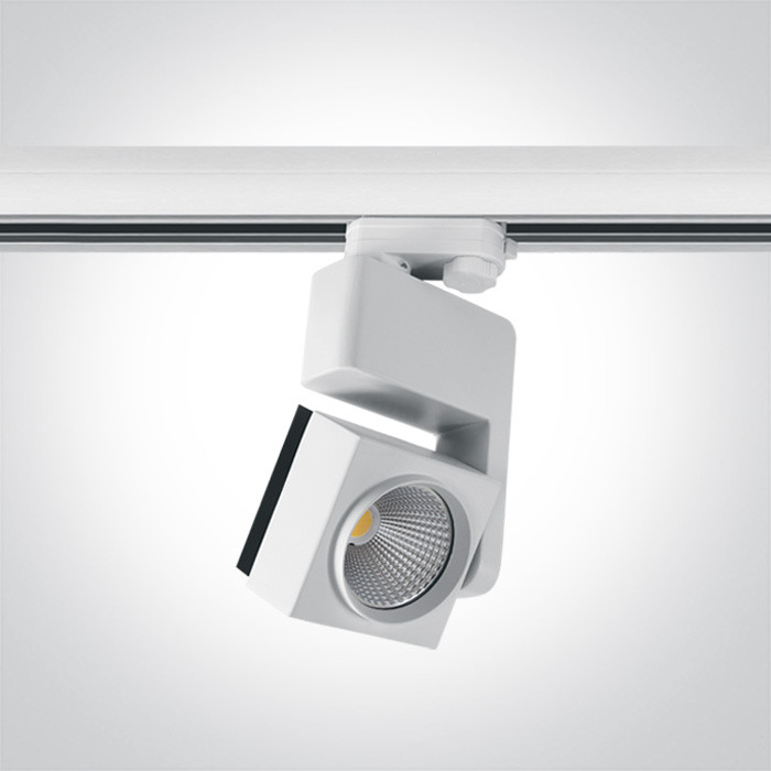 65626T/W/W biały track spot COB LED 3000K 25W elektroniczny zasilacz o wysokiej częstotliwości w zestawie