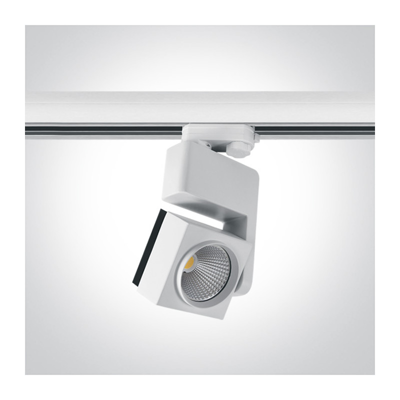 65626T/W/W biały track spot COB LED 3000K 25W elektroniczny zasilacz o wysokiej częstotliwości w zestawie