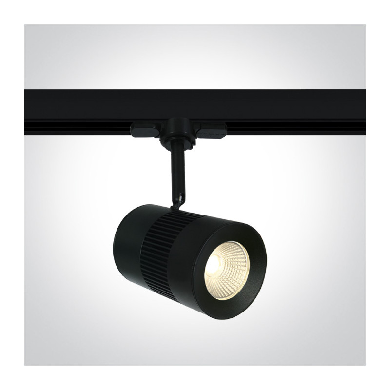 65628T/B/W czarny track spot COB LED 3000K 15W elektroniczny zasilacz o wysokiej częstotliwości w zestawie