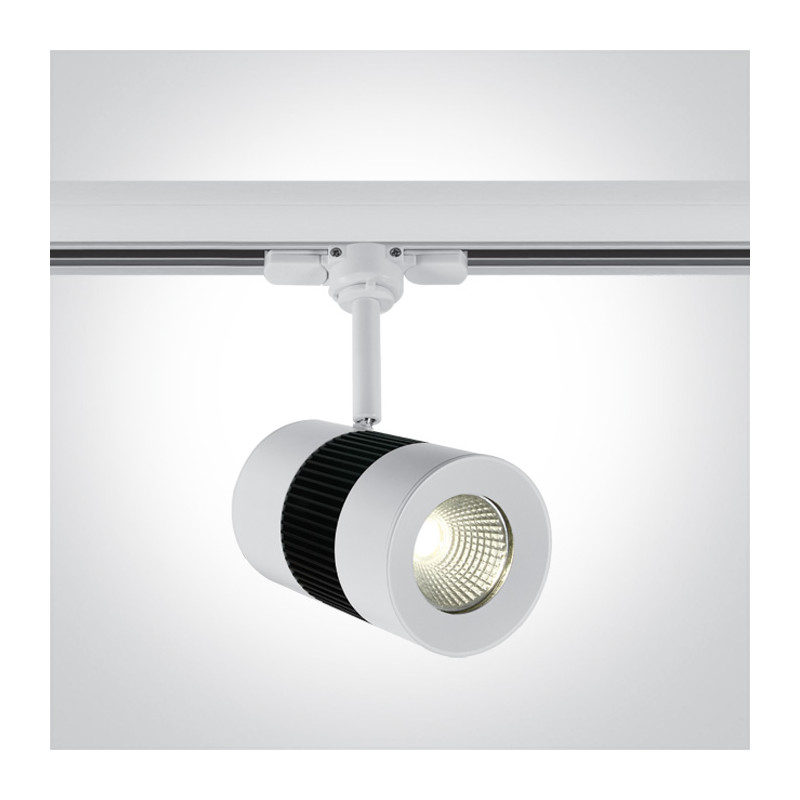 65628T/W/C biały track spot COB LED 4000K 15W elektroniczny zasilacz o wysokiej częstotliwości w zestawie