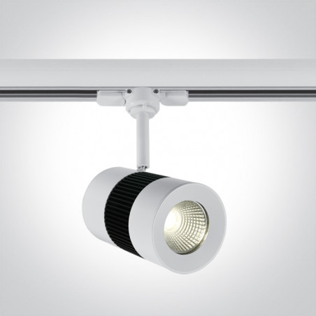 65628T/W/C biały track spot COB LED 4000K 15W elektroniczny zasilacz o wysokiej częstotliwości w zestawie