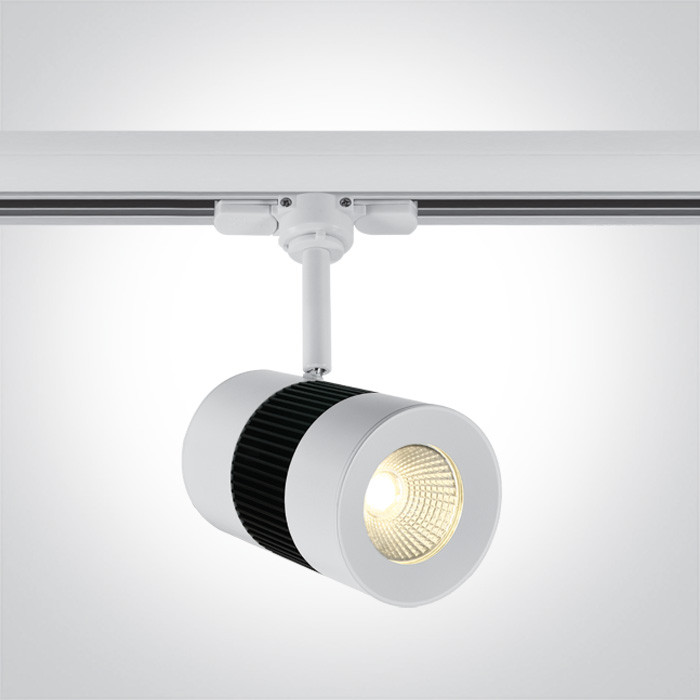 65628T/W/W biały track spot COB LED 3000K 15W elektroniczny zasilacz o wysokiej częstotliwości w zestawie